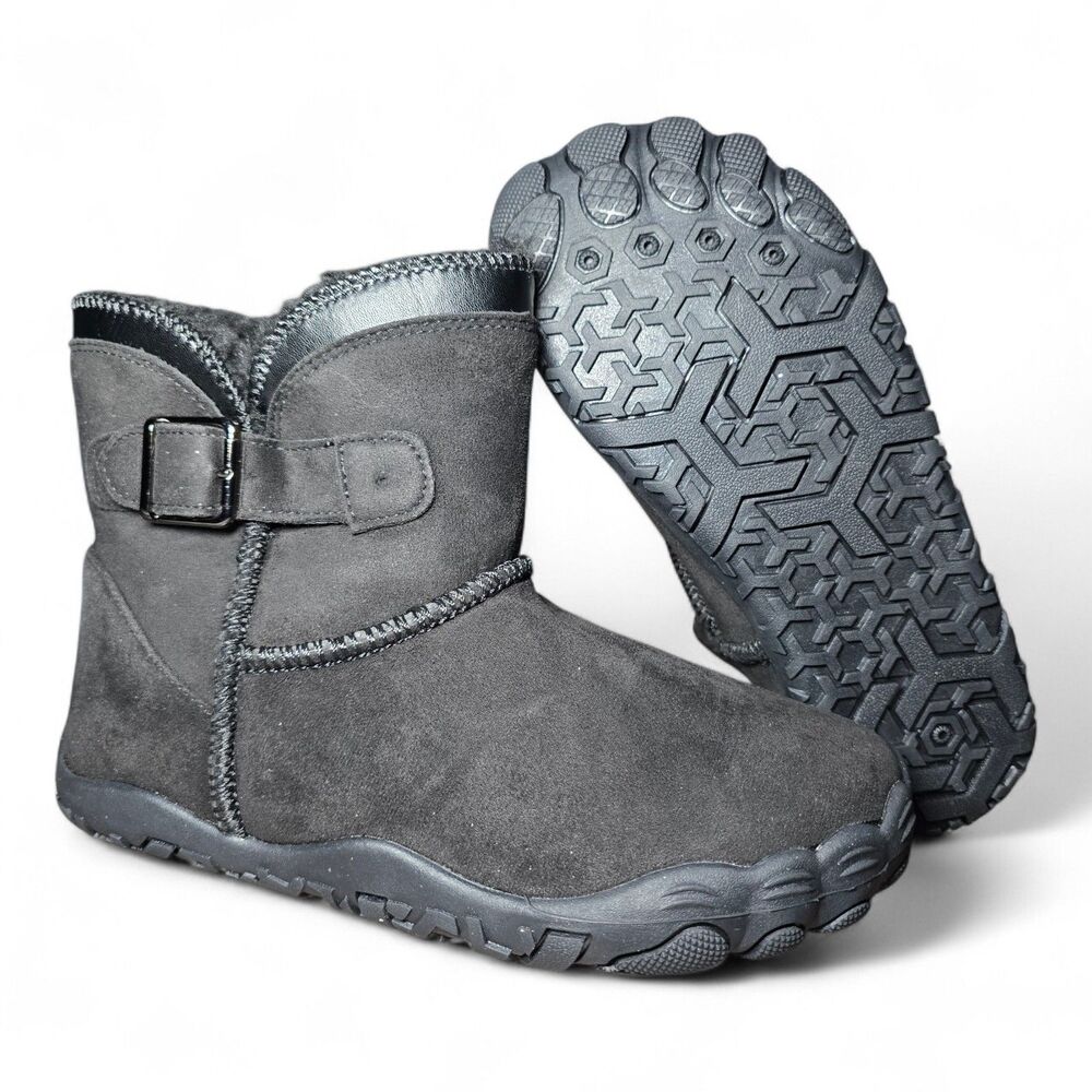 New Hike Footwear Cozely Womens Fur-Lined & Ergonomic Barefoot Shoes EU 36 Black